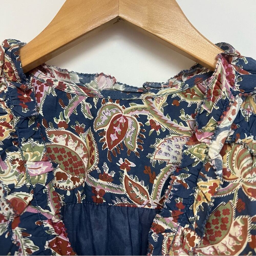 Anthropologie Love The Label Puff Sleeve Dress Smocked Paisley Small $275 - Picture 8 of 11